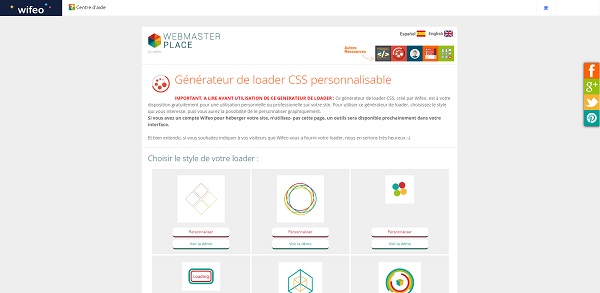 Générateur de loader CSS personnalisable