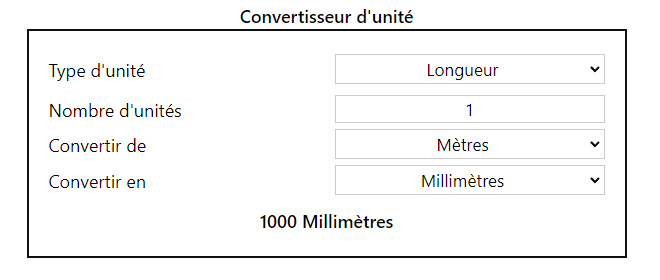 Convertisseur d'unité