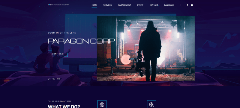 Page d'accueil en anglais